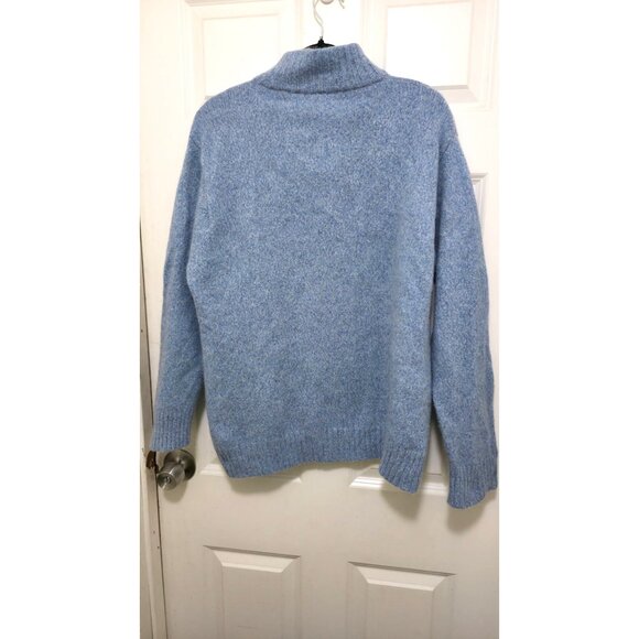 TravelSmith Mens XL Light Blue Argyle 1/4 Zip Sweater 80% Lambswool 20% Nylon Ma - Picture 3 of 7